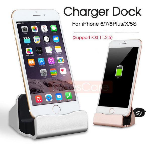 Charging Dock Station For iPhone 7 8 Plus Charger Desktop For iPhone X 6 6S 5 5S SE Data Sync & Charger