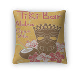 Throw Pillow, Vintage Tiki Bar Poster