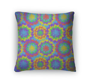 Throw Pillow, Hippie Pattern With Bright Drops