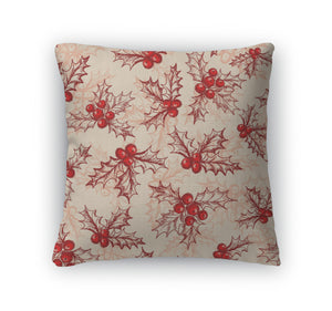 Throw Pillow, Holly Berry