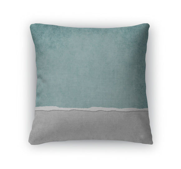 Throw Pillow, Square Light Teal Grunge Torn D