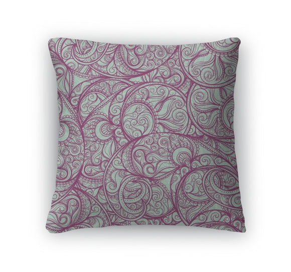 Throw Pillow, Purple Paisley Pattern