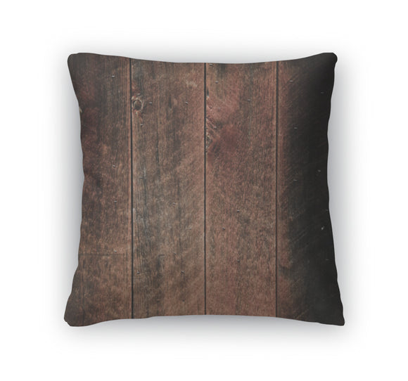 Throw Pillow, Rustic Wood Red And Black