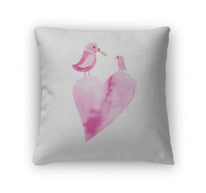 Throw Pillow, Pair Of Watercolor Birds