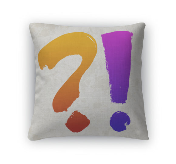 Throw Pillow, Hand Drawn Grunge Punctuation Marks