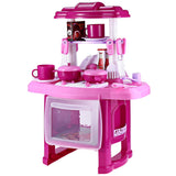 Kids Simulation Kitchen Cookware Pretend Role Play Toy with Music Light