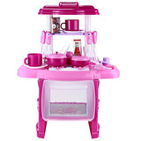Kids Simulation Kitchen Cookware Pretend Role Play Toy with Music Light