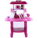 Kids Simulation Kitchen Cookware Pretend Role Play Toy with Music Light