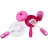 Kids Simulation Kitchen Cookware Pretend Role Play Toy with Music Light