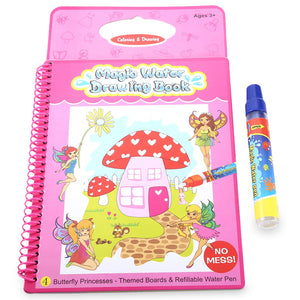 Magic Water Drawing Book Intimate Painting Board with Pen Educational Toy for Kid - Flower Princess