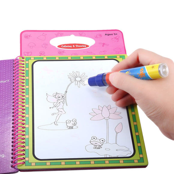 Magic Water Drawing Book Intimate Painting Board with Pen Educational Toy for Kid - Flower Princess