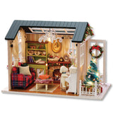 CUTEROOM DIY Wooden House Furniture Handcraft Miniature Box Kit with LED Light - Holiday Time