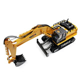 HUINA TOYS 1510 1:16 2.4GHz 11CH RC Alloy Excavator RTR Mechanical Sound / 680-degree Rotation / Movable Stick Boom Bucket