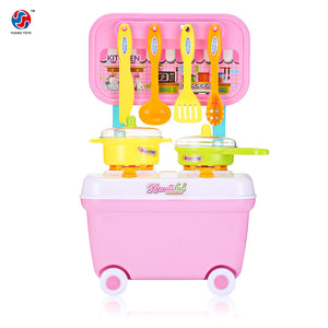 YUEHUI Kids Household Playset Simulation Kitchen Toys Small Cart