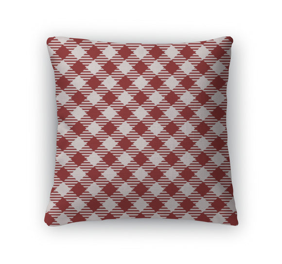 Throw Pillow, Red Plaid Pattern