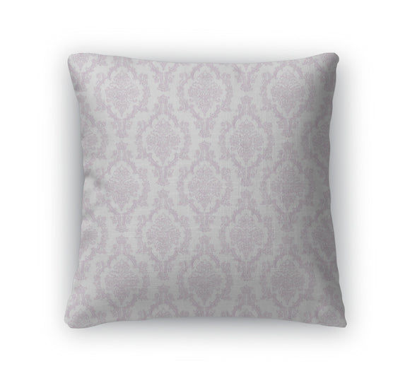 Throw Pillow, Lavender White Damask