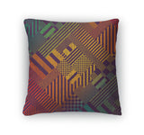 Throw Pillow, Colorful Tech Pattern