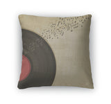 Throw Pillow, Vintage With Vinyl Record