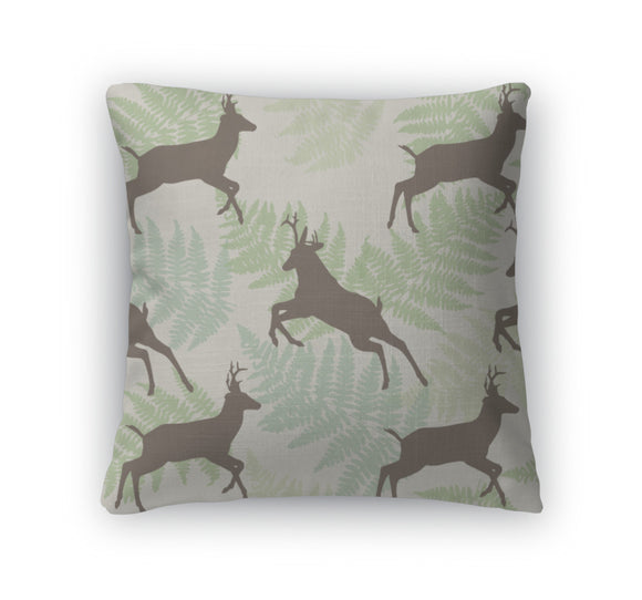 Throw Pillow, Deer With Fern