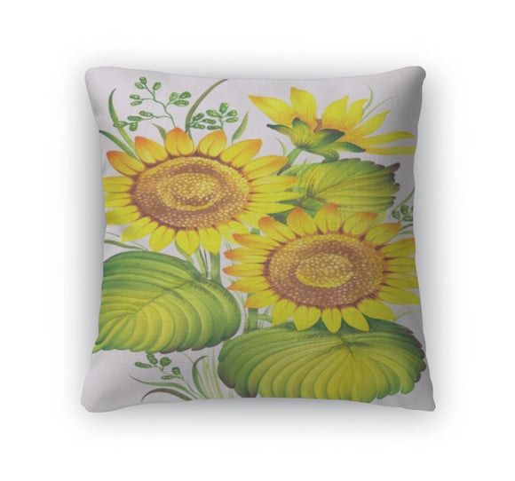 Throw Pillow, Sunflowers