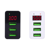 Phone Charger,EU 3.4A/5V 3 Port LED Display Usb Charger