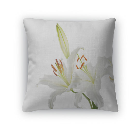 Throw Pillow, Flowers White Lilies