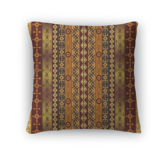 Throw Pillow, African Motifs On Ethnic