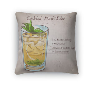 Throw Pillow, Cocktail Mint Julep