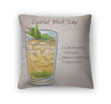 Throw Pillow, Cocktail Mint Julep