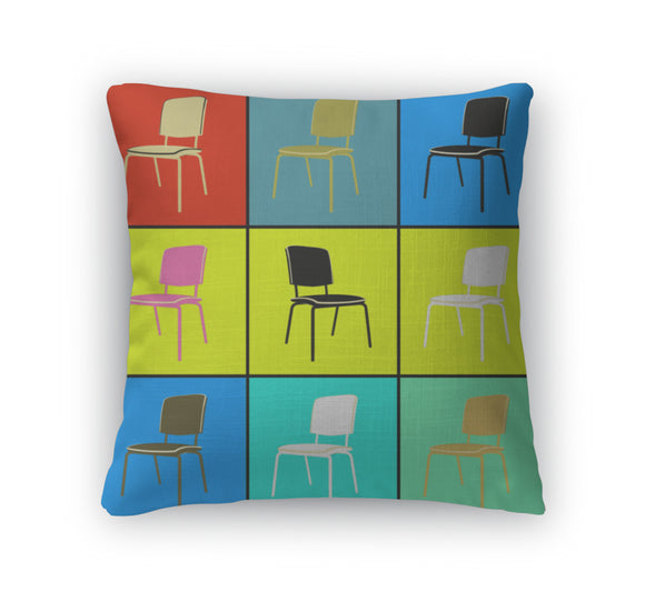 Throw Pillow, Pop Art Chairs