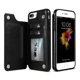 Card Slot Holder Cover Case For iPhone 8 7 6 6S Plus X 10 XS SE 5S 5 For Samsung Note8 S8 Plus S7 Edge Luxury Retro Leather Bag