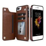 Card Slot Holder Cover Case For iPhone 8 7 6 6S Plus X 10 XS SE 5S 5 For Samsung Note8 S8 Plus S7 Edge Luxury Retro Leather Bag