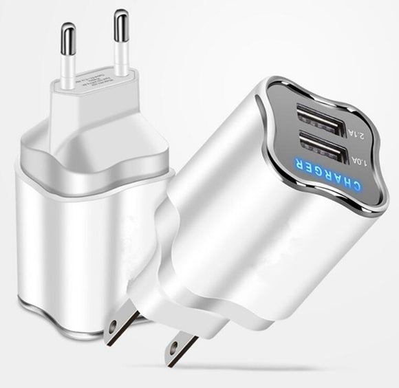 EU/US Plug 2 Port USB Charger 5V 2.1A Wall Adapter Mobile Phone Charger For Samsung s9 Xiaomi Tablet Portable usb phone charging