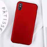 USLION For iPhone X Simple Plain Phone Case Slim Frosted Hard PC Back Cover For iPhoneX 8 7 6 6S Plus 5 5S SE Cases Coque Capa