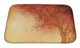 Bath Mat, Watercolor Painting Autumn Tree