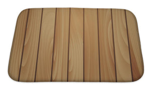 Bath Mat, Wood Plank Brown