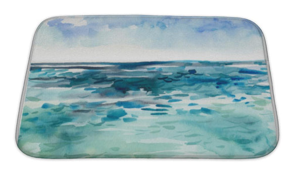 Bath Mat, Watercolor Sea