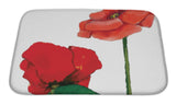 Bath Mat, Watercolor Poppy Flower Set