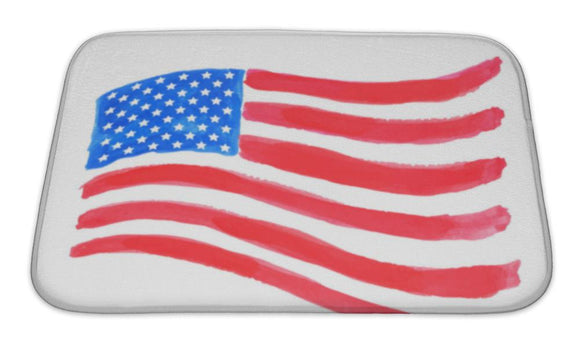 Bath Mat, Watercolor American Flag