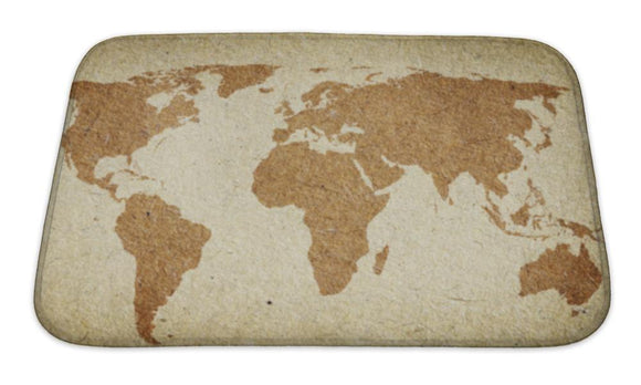 Bath Mat, Vintage World Map