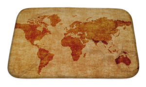 Bath Mat, World Map On Old Paper