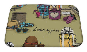 Bath Mat, Woman Accessory With Gift Boxes