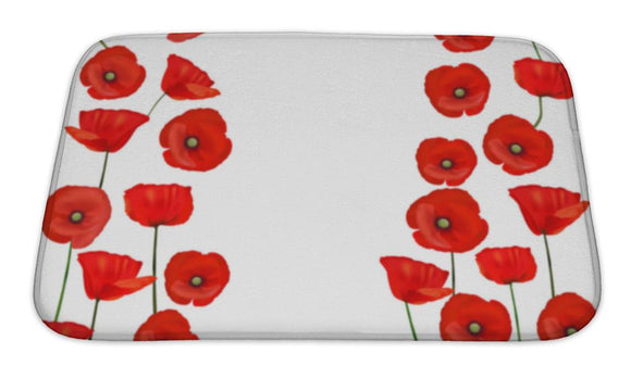 Bath Mat, With Beautiful Red Poppies