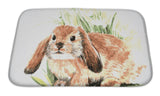 Bath Mat, Watercolor Rabbit