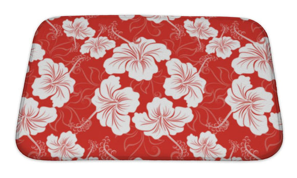 Bath Mat, With Hibiscus Flower Hawaiian Patterns