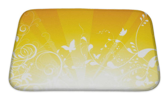 Bath Mat, Yellow Summer Pattern