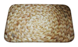 Bath Mat, Wicker Circle Pattern Bamboo And Rattan