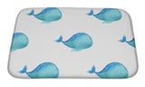 Bath Mat, Watercolour Whale Pattern