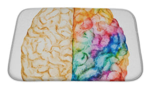 Bath Mat, Watercolor Brain