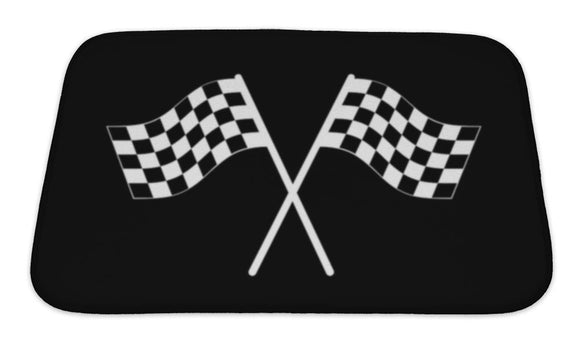 Bath Mat, The Checkered Flag Icon Finish Symbol Flat